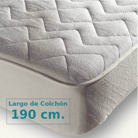 Cubrecolchón Reversible Marriot Rizo / Tela Belnou para Largo de Colchón 190 cm