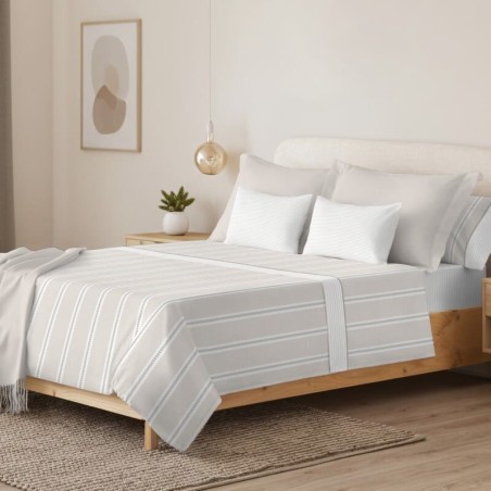Juego sábanas cama Leonardo Lino bajera encimera y funda de almohada