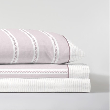 Juego sábanas cama Leonardo Violet Ice bajera encimera y funda de almohada