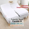 Protector Colchón Cama Articulada Forma H Tencel Largo 180 Altura 35 LATERALES IMPERMEABLES Royal