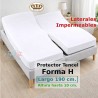 Protector Colchón Cama Articulada Forma H Tencel Largo 190 Altura 10 LATERALES IMPERMEABLES Royal