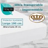  Protector Colchón Forma H Cama Articulada Tencel Impermeable transpirable Largo 190 cm Alto hasta 20 cm