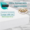   Protector Colchón Forma H Cama Articulada Tencel Impermeable transpirable Largo 200 cm Alto hasta 10 cm