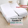 Protector Colchón Cama Articulada Forma H Tencel Largo 200 Altura 15 LATERALES IMPERMEABLES Royal