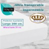  Protector Colchón Forma H Cama Articulada Tencel Impermeable transpirable Largo 200 cm Alto hasta 25 cm