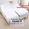 Protector Colchón Cama Articulada Forma H Tencel Largo 200 Altura 25 LATERALES IMPERMEABLES Royal