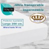 Protector Colchón Tencel Pantalón Cama Articulada Gemelar Forma V Largo 200 y altura 30 cm Impermeable Transpirable Royal