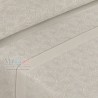 Detalle del tejido de franela Bambú beige con cenefa lisa a contraste