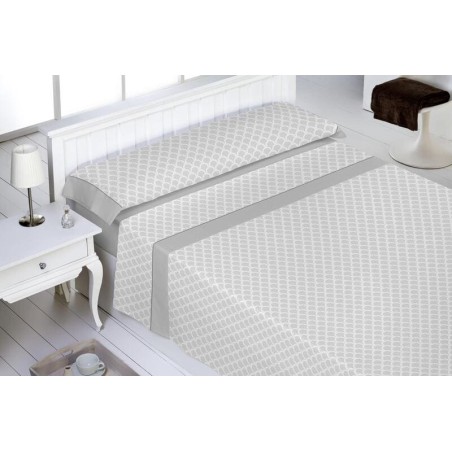 Juego de sábanas de coralina Shell hielo de Abece con motivo de conchas en blanco