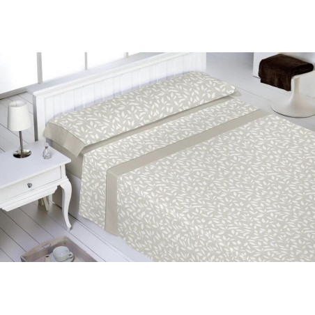 Juego de sábanas de coralina Branches beige de Abece