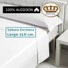 Sábana Encimera Blanca 100% Algodón 144 hilos Largo 310 cm  Royal