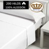 Sábana Encimera Blanca 100% Algodón 200 hilos Largo Especial 320 cm. ideal para colchones 250 cm de largo Royal
