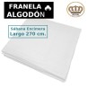Sábana encimera de franela de algodón largo 270 cm para camas de 80 a 220 cm