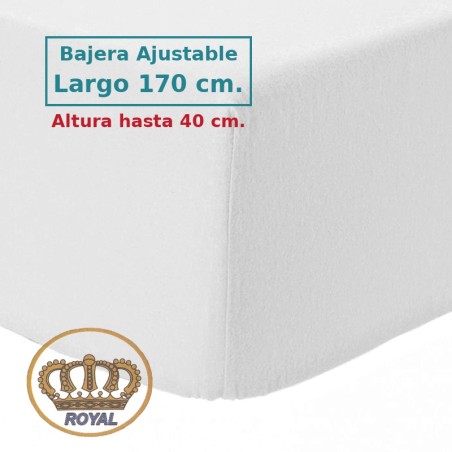 Sábana bajera de franela de algodón largo especial 170 cm y altura 40 cm Royal