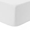 Sábana bajera ajustable de franela blanca de 180 gramos para largo 220 cm y altura 40 cm