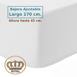 Sábana bajera de franela de algodón largo especial 170 cm y altura 45 cm Royal