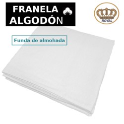 Funda de almohada de franela de algodón blanca Royal, tamaños del 70 al 150 y cuna