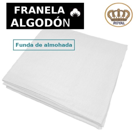 Funda de almohada de franela de algodón blanca Royal, tamaños del 70 al 150 y cuna