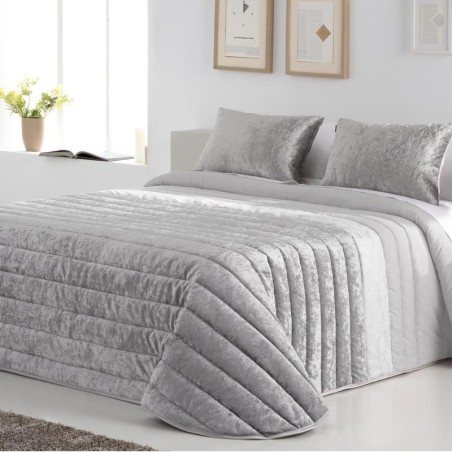 Colcha Bouti Jacquard Terciopelo Boston Gris Fundeco
