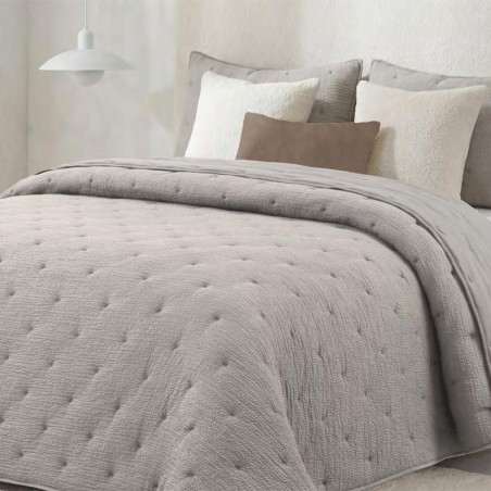 Edredón Comforter Bordado Britanie Gris Fundeco