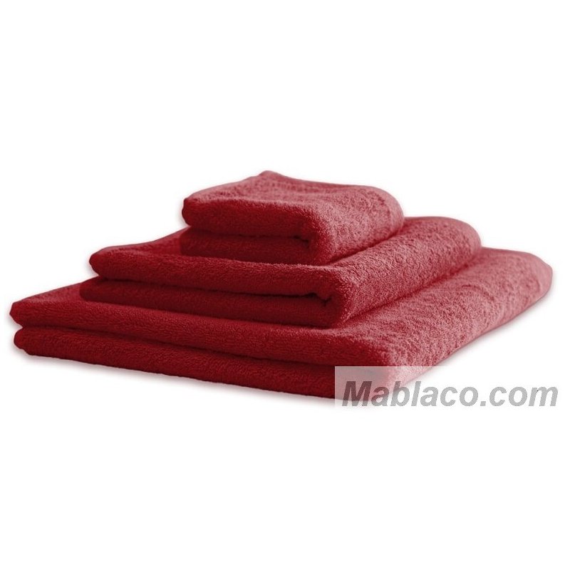 Pack 2 toallas lavabo 50x100 Rojo algodón 600 gr