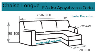 FUNDA CHAISELONGUE BRONX ELÁSTICA TIPOS DE FUNDAS DE SILLA Y SOFÁ CHAISELONGUE  CHAISELONGUE POSICION DERECHA CHAISELONGUE BRAZO CORTO COLORES FUNDAS SOFÁ  BRONX 50