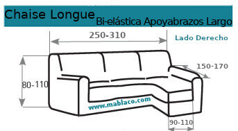 Medida Chaise Longue Lycra Bronx Brazo Largo