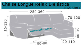 Funda Sofá Chaise Longue Relax bielástica Jaz Eysa