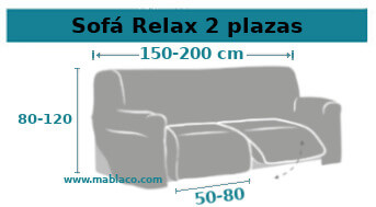 Medida Funda Sofá Relax Rox 2 plazas