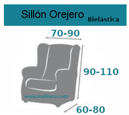 Medida Sillón Orejero Lycra Bronx