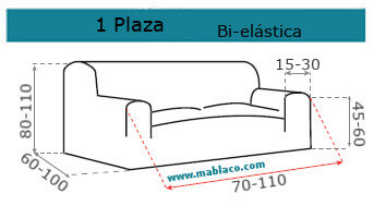 Medida Funda Sofá 1 plaza Bali