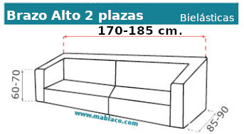 Funda Sofá Brazo Alto 2 plazas Milan Bielástica