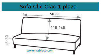 Funda Sofá Clic Clac 1 plaza Multi elástica Bali