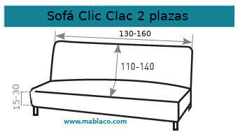 Funda Sofá Clic Clac 2 plazas Bielástica Milán