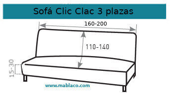 Funda Sofá Clic Clac 3 plazas Bielástica Milán