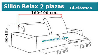 Medida Funda Sillón Relax 2 plazas Milan Bielastica