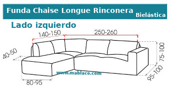 Funda Sofá bielástica rinconera L lado izquiero