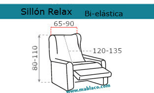 Medida Funda Sillón Relax Bielástica Bali