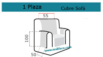 Medida Cubre Sofá 1 plaza