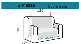 Medida Cubre Sofá 2 plazas
