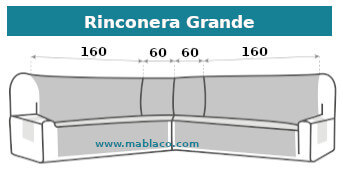 Medida Funda de Sofá Hiper-elástica Rinconera pequeña Milos