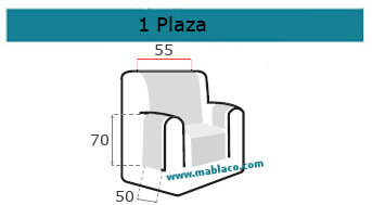Medida Cubre Sofá 1 plaza