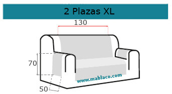 Medida Cubre Sofá 2 plazas XL Geo