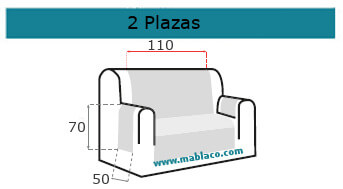 Medida Cubre Sofá 2 plazas