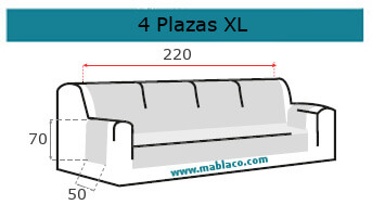 Funda Cubre Sofá 4 plazas XL