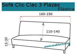 Funda Sofá Clic Clac 3 plazas Teide