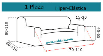 Medida Funda Sofá 1 plaza Milos Hiper-Elástica