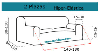 Medida Funda Sofá 2 plazas Milos Hiper-Elástica