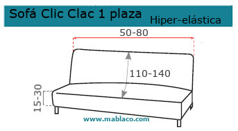 Funda Sofá Clic Clac 1 plaza Milos Hiper-elástica