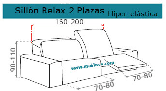 Medida Funda Sillón Relax 2 plazas Milos Hiper-Elástica